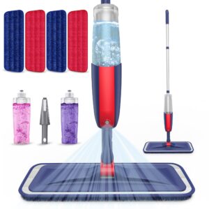 wet mops dust mops for hardwood floor cleaning - mexerris spray mops with 4x reusable washable pads 2x bottles microfiber wood floor mop home commercial use for hardwood wood laminate ceramic tiles