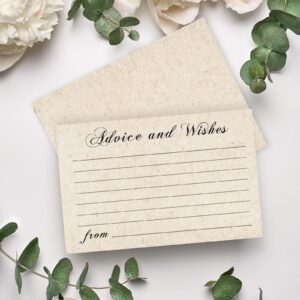 Fibevon Advice and Wishes Cards 50 Pcs for Wedding, Bridal, Mr and Mrs, Retirement, Baby Shower,Graduation Party Decorations - Words of Wisdom Cards