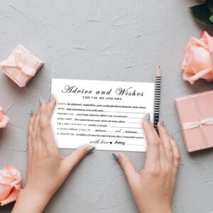 Advice and Wishes Cards for the New Couples Mr and Mrs, Bride and Groom, Newlyweds, Perfect 50 Pcs Wedding Advice Cards for the Wedding Reception Decorations/Bridal Shower Party