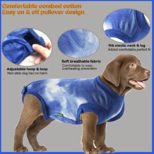 Sychien Dog Surgery Recovery Suit,Male Neuter Recovery Small Onesie Female Spay Cone Alternative Recovery Suit,Hoop & Loop Comfortable Surgical Bodysuit,Tie Dye Blue S