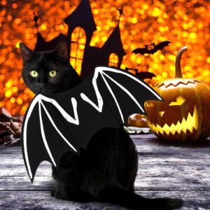 Newthinking Halloween Dog Bat Costume, Cat Bat Wings Costume, Pet Halloween Costumes, Skeleton Bone Bat Wing Apparel Accessories for Kitten Puppies