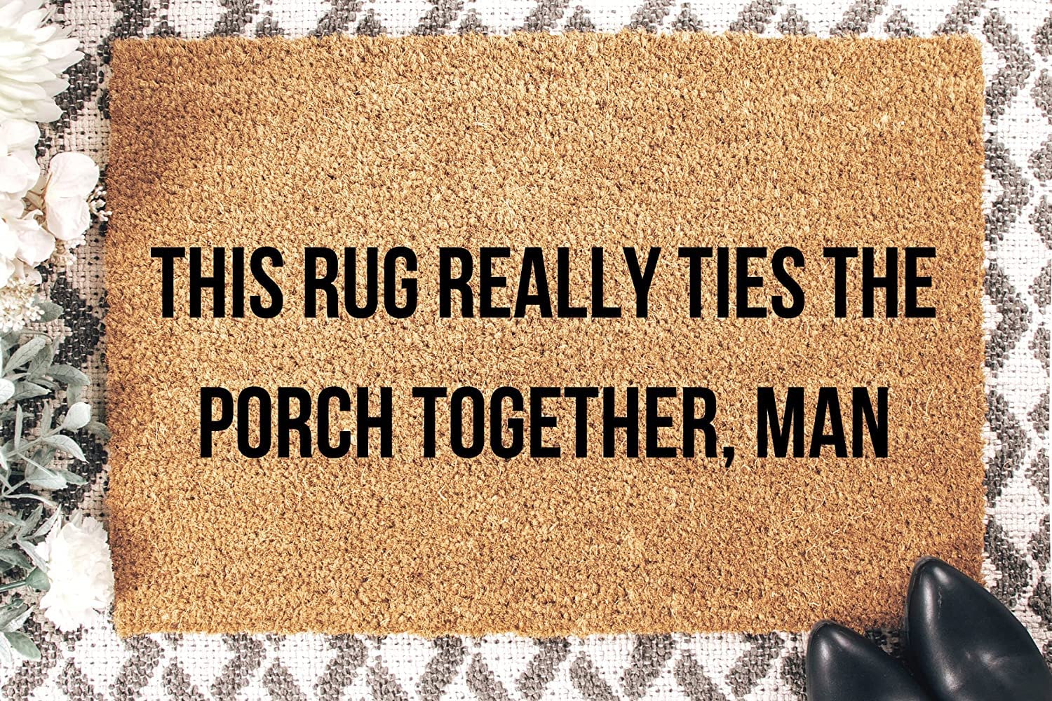 This Rug Really Ties The Porch Together, Man,Lebowski Rug, The Big Lebowski, Housewarming Gift, Funny Doormat Door mat Interesting Door Mat 16x24 inch