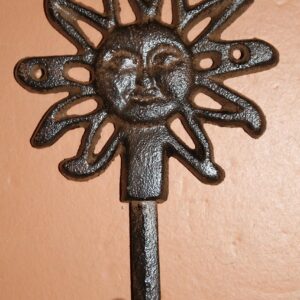 Set of 3 Cast Iron Sun, Moon and Star Wall Hooks for Entryways or Any Hanging Storage Location You Need a Handy Hook. Heavy Duty and Durable!