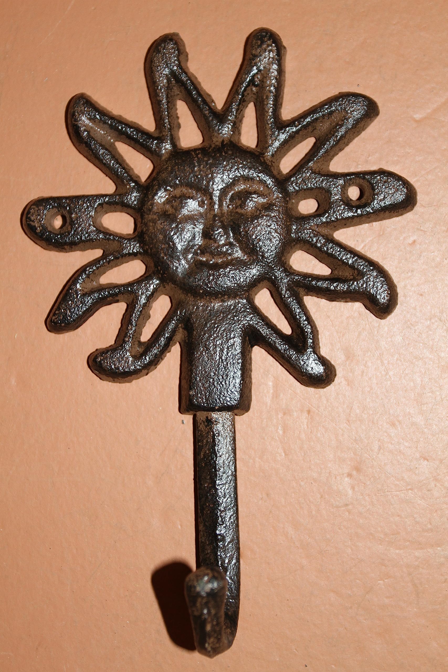 Set of 3 Cast Iron Sun, Moon and Star Wall Hooks for Entryways or Any Hanging Storage Location You Need a Handy Hook. Heavy Duty and Durable!