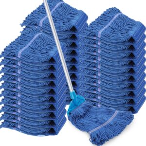 roshtia 30 pieces commercial mop head replacement floor cleaning wet mop heads heavy duty cotton string mops blue large industrial cleaning mop head refills for industrial home commercial cleaning