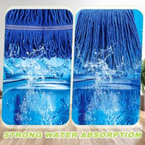 Roshtia 30 Pieces Commercial Mop Head Replacement Floor Cleaning Wet Mop Heads Heavy Duty Cotton String Mops Blue Large Industrial Cleaning Mop Head Refills for Industrial Home Commercial Cleaning