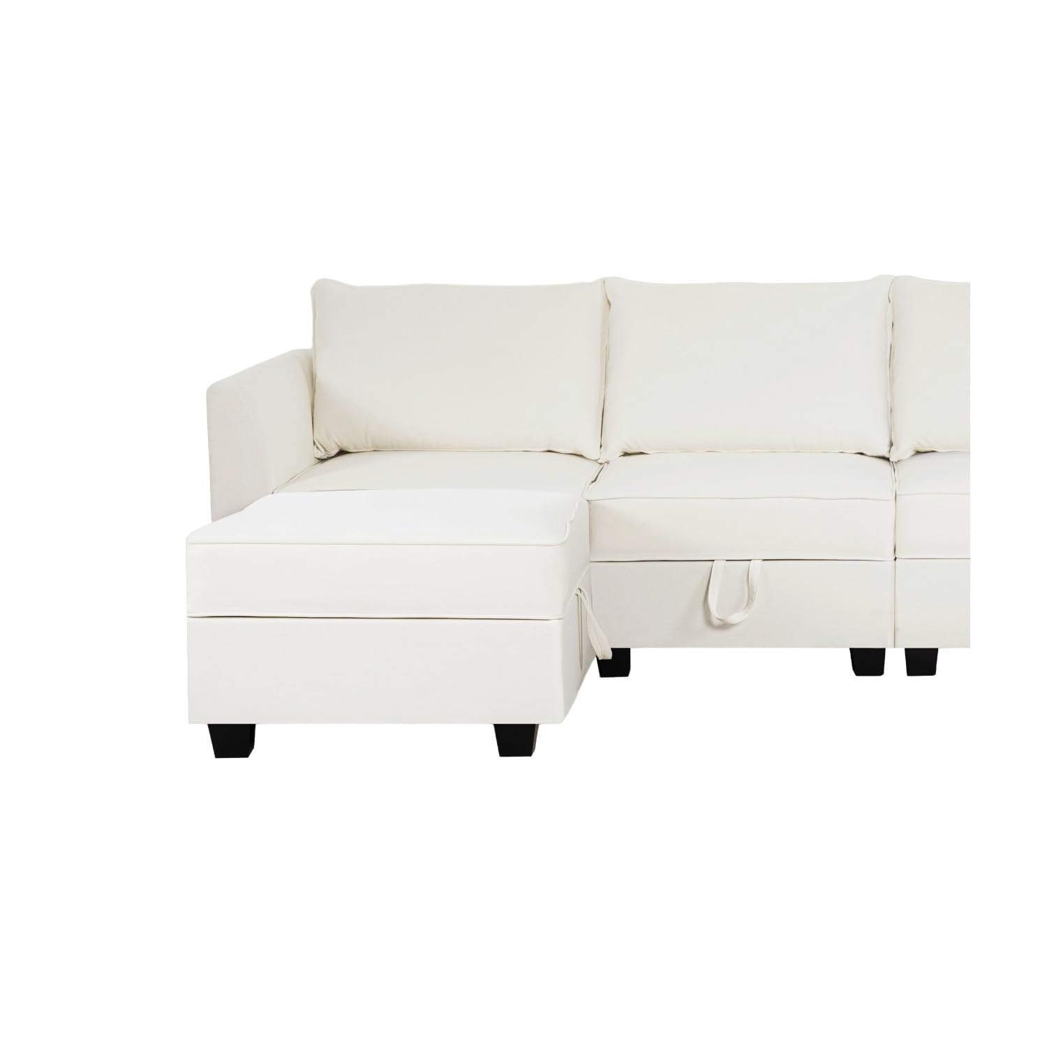 Naomi Home Elizabeth Oversized Sectional Sofa with Chaise Modern Sleeper Modular Sofa Couch U Shaped Sofa Sectional for Living Room - L Shaped Couch, Modular Sofa - White