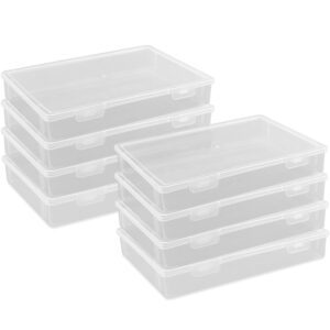 rocutus clear plastic storage containers,8 pack clear plastic beads storage containers empty mini storage containers box,large size plastic storage box with hinged lid (8.6 x 6.1 x 1.9 inches)