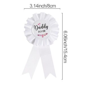 HAPPYLAND Baby Shower Decorations Dad to be and Mom to be Tinplate Badge Pins - Baby Shower Button New Dad Gifts Gender Reveals Party Pink Baby Shower Party Sash Badge