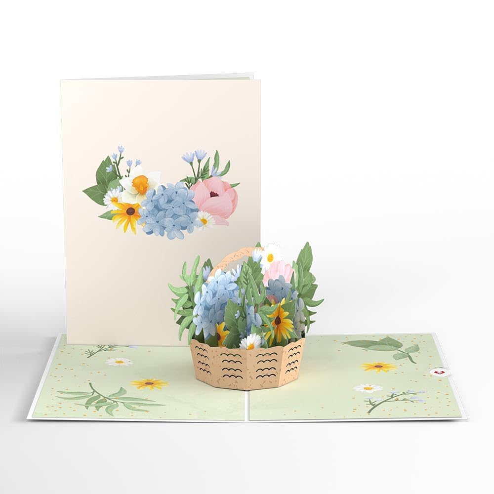 Lovepop Hydrangea Basket Pop-Up Card, 5 X 7, Pop Up Birthday Cards for Women, All Occasion Greeting Card