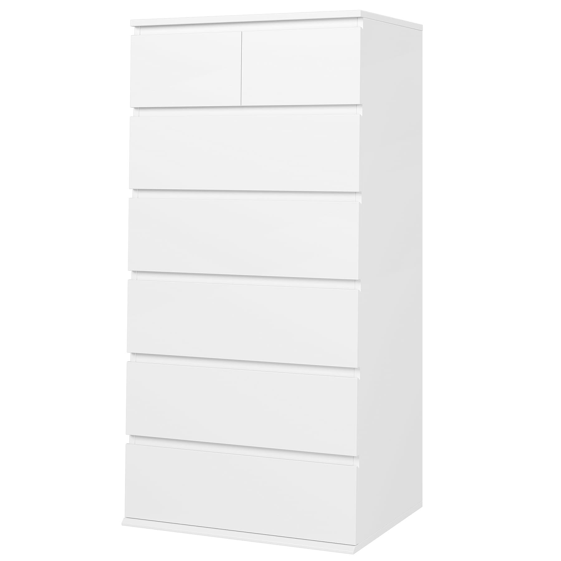 FOTOSOK 7 Drawer Dresser, White Dresser Tall Dresser, 23.6W x 15.7D x 46.7H in White Chest of Drawers with Large Storage Space for Home