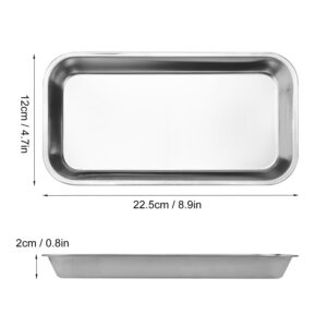 12 PCS 8.86 x 4.7 Inch Small Surgical Tray, Stainless Steel Medical Tray with Seamless Trays and Moderate Edge Height for Tattoo, Resin, Bathroom, Lab Instrument Supplies, by GENHAKON.