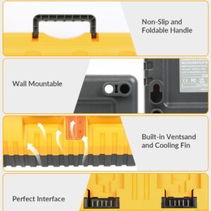 Replacement for Dewalt 20V Battery Charger Station DCB104 Battery Charger Kit with 4 Pack Batteries Compatible with Dewalt 20V Power Tools Repalcement for Dewalt 20V Battery