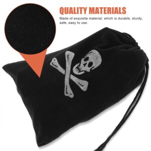 Halloween Pirate Bags with Drawstring, 20Pcs 6.1 x 4.5 Inches Pirate Goodie Bags, Pirate Coin Bags Candy Pouches Wrapping Bags for Halloween Party