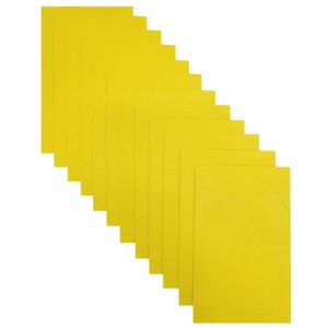 Jtnohx Stiff Craft Felt Sheets, 2mm Thick Felt Fabric for Crafts, 12pcs 7 x 11.3 inch Color Felt Squares for Sewing (Yellow)