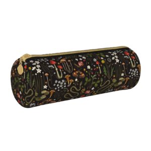 freehotu canvas simple forest animals mushrooms makeup bag cosmetic holder bag office storage pouch