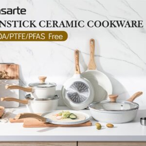 SENSARTE Frying Pan Bakelite Handle Accessories Repalcement Compatible for Sensarte White Ceramic Collection Pots and Pans