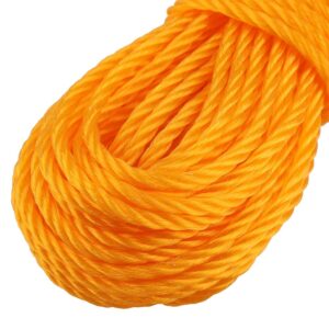 Nylon Clothesline Rope, 20m Windproof Clothes Drying Rope Portable Laundry Line Hanger Rope for Indoor Outdoor Garden Travel Camping Home Hotel(Orange)