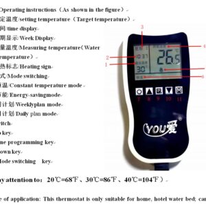 250 W Waterbed Heater - Safe and Durable Softside Waterbed Heater with Lcd Display, Multi-mode Adjustable Smart Thermostat