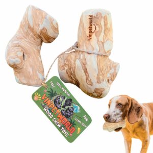 vinpetworld dog chew toy - boost your dog's chewing joy with this safe, natural stick from real coffee wood, perfect for your joyful four-legged friend - size medium (pack of 2)