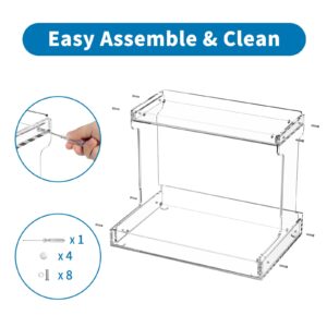 AITEE 2-Tier Bathroom Counter Organizer Acrylic Bathroom Countertop Organizer Clear Bathroom Organizer Shelf Vanity Tray Cosmetic Skincare Home Storage Organization for Bathroom Kitchen Bedroom