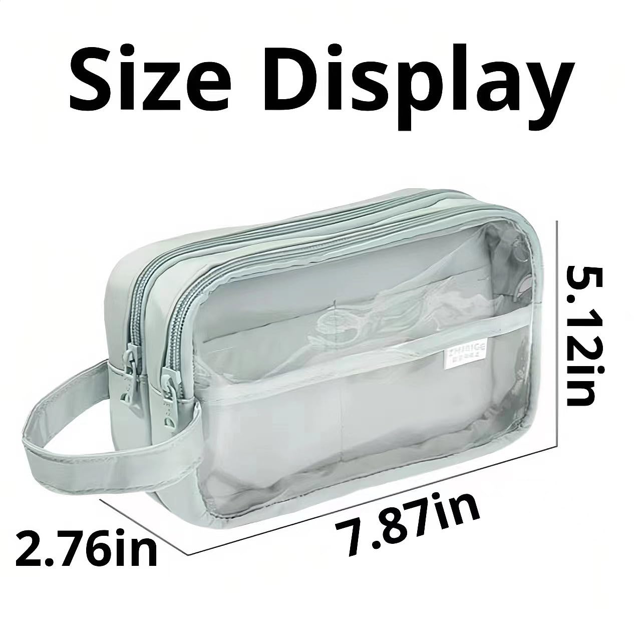 AuraGlor Clear Pencil Case Big Capacity Compartments Hold 100 Pens Large Pencil Pouch Pen Bag Box Holder Organizer Simple Storage Aesthetic Stationery Office Essentials (White)