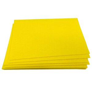 jtnohx stiff craft felt sheets, 2mm thick felt fabric for crafts, 12pcs 7 x 11.3 inch color felt squares for sewing (yellow)