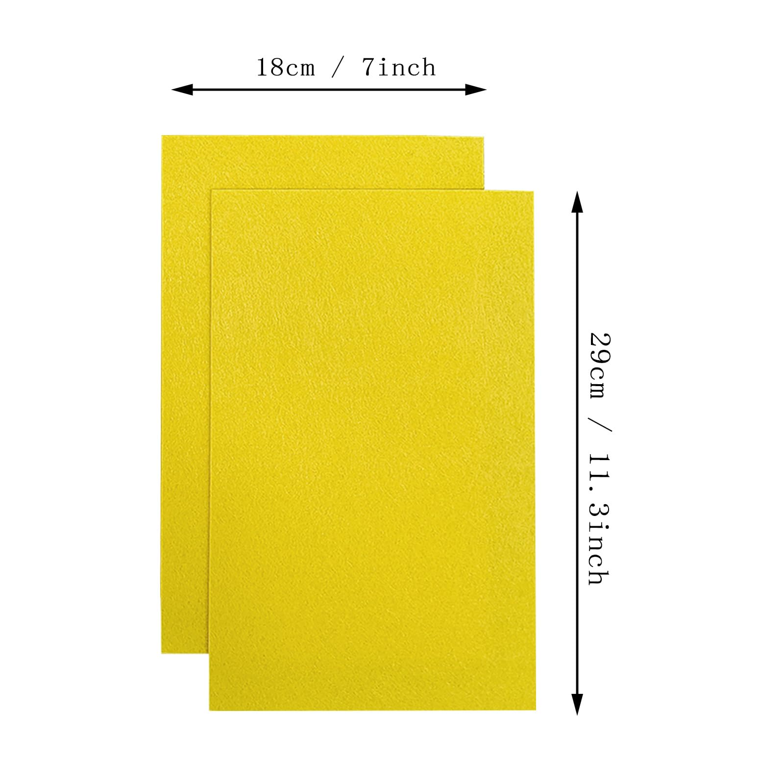 Jtnohx Stiff Craft Felt Sheets, 2mm Thick Felt Fabric for Crafts, 12pcs 7 x 11.3 inch Color Felt Squares for Sewing (Yellow)