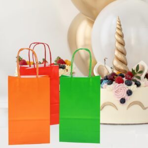 48 Pack Small Gift Bags with 8 colors Kraft Paper,5.25 * 3.25 * 8.25 Inch Party Favor Bags with Handles for Kids Birthday, Wedding and Celebrations,Party Supplies and Gifts