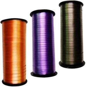 plain waterproof ribbon,3/16 inch x 100yards curling ribbon for gifts package wrapping,bows,halloween decorations crafting (black,orange,purple)