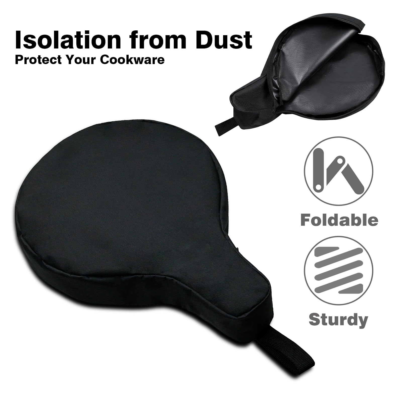 Cast Iron Skillet Bag, WITSTEP Frying Pan Storage Bag Fits 8/10/12 In Skillets Waterproof Camping Cast Iron Skillet Travel Carry Bag, Heavy Duty Skillet Pan Bag for Outdoors