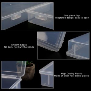 Rocutus Clear Plastic Storage Containers,8 Pack Clear Plastic Beads Storage Containers Empty Mini Storage Containers Box,Large Size Plastic Storage Box with Hinged Lid (8.6 x 6.1 x 1.9 Inches)