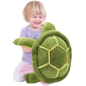 liliful giant sea turtle stuffed animals green soft plush sea turtle large stuffed turtle pillow for kids girls boys plush turtle gifts for christmas(22 inches)