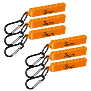 swozzto 6pcs orange 10-hole screwdriver bit holder with carabiner,1/4" hex drill storage organizer,for all 1/4" hex shank bit & drill storage case