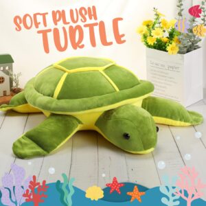 Liliful Giant Sea Turtle Stuffed Animals Green Soft Plush Sea Turtle Large Stuffed Turtle Pillow for Kids Girls Boys Plush Turtle Gifts for Christmas(22 Inches)