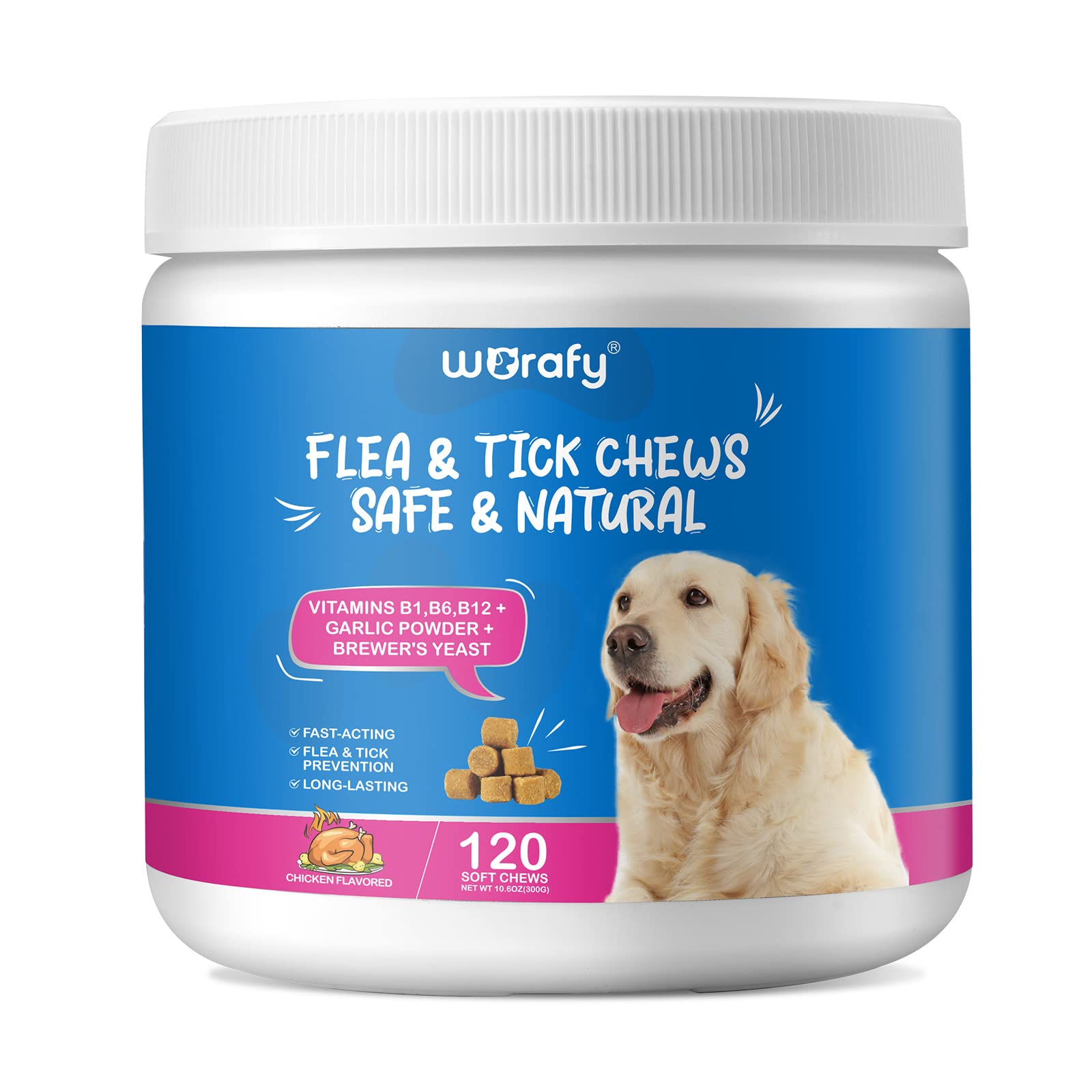 Natural 120 Soft Tablets for Dogs-Providing Long-Lasting Protection -Suitable for All Breeds and Ages