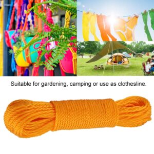 Nylon Clothesline Rope, 20m Windproof Clothes Drying Rope Portable Laundry Line Hanger Rope for Indoor Outdoor Garden Travel Camping Home Hotel(Orange)