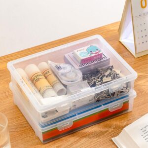 Rocutus Clear Plastic Storage Containers,8 Pack Clear Plastic Beads Storage Containers Empty Mini Storage Containers Box,Large Size Plastic Storage Box with Hinged Lid (8.6 x 6.1 x 1.9 Inches)