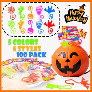 Halloween Treats Non Candy Bulk for Kids, Sticky Hands Party Favors Supplies for Toddlers-100 Pack,Halloween Birthday Basket Goodie bag Stuffer Fillers,Bulk Classroom Prizes Toys Gifts for Boys Girls