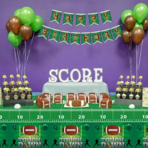 4 Pack Football Tablecloth PE Football Birthday Table Cover Football Theme Party Disposable Tablecloth Touchdown Table Cover Game Day Table Cloth Tailgate Decor Football Party Decorations 86 x 51 Inch