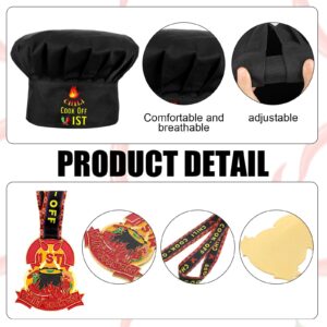 Toulite 12 Pcs Chili Cook off Prizes Chili Cook off Decorations, Include 3 1st 2nd 3rd Chili Cook off Trophies, 3 Kitchen Cooking Aprons, 3 Chef Hat, 3 Engraved Spoon for Men Women Award Ceremony