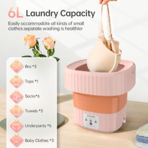 Mini Washing Machine, 6L Portable Washing Machine, Compact Foldable Mini Washer for Small Clothes Baby Clothes Underwear Socks Towels Toys Apartment Dormitory RV Camping Travel Laundry