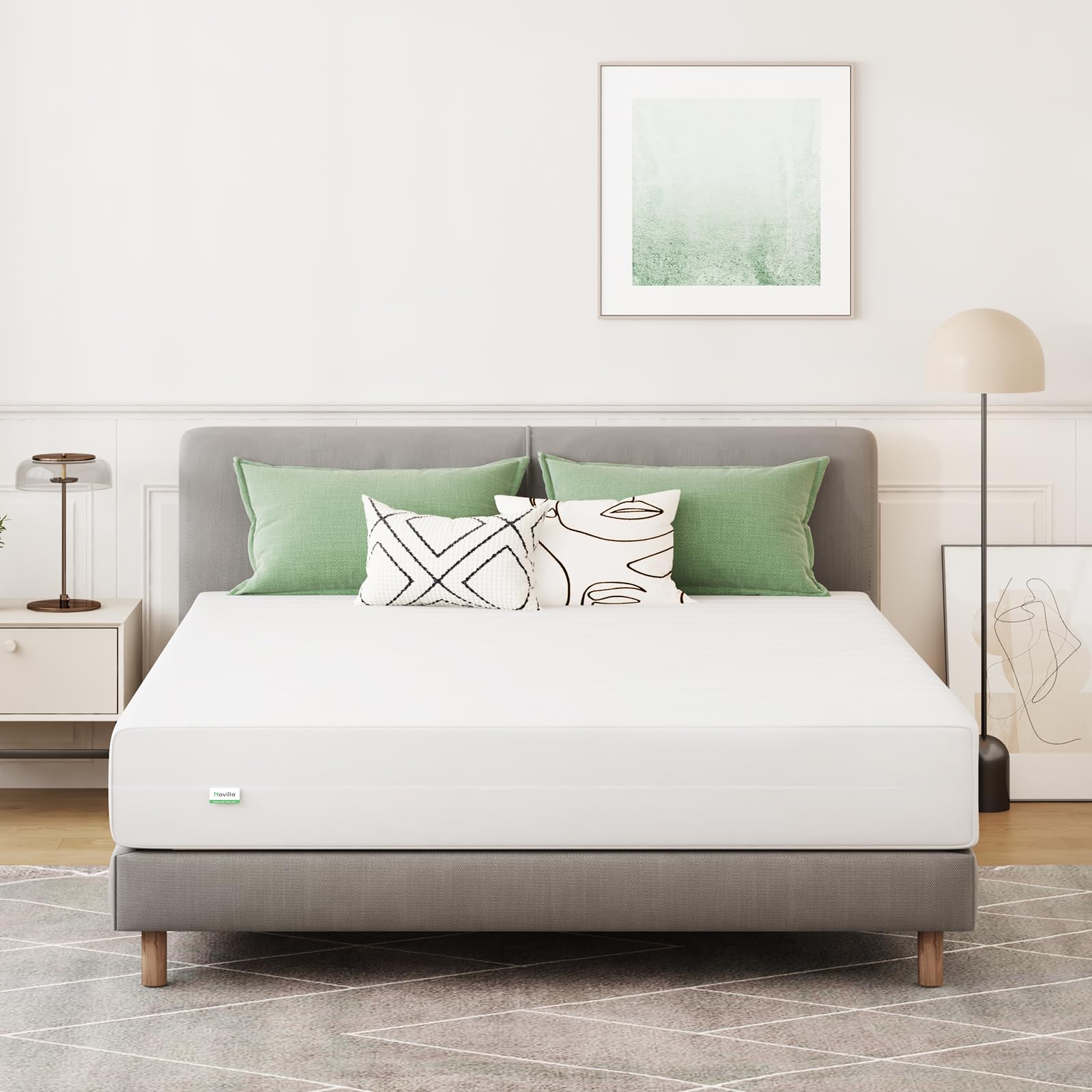 Novilla Twin Mattress 12 Inch Foam Mattress in a Box, Grey Foam Mixed High Density Base Support Foam for a Peaceful Sleep, Pressure Relief, Medium Plush Twin Size Mattress with Tight Top