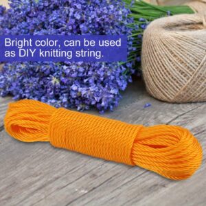 Nylon Clothesline Rope, 20m Windproof Clothes Drying Rope Portable Laundry Line Hanger Rope for Indoor Outdoor Garden Travel Camping Home Hotel(Orange)