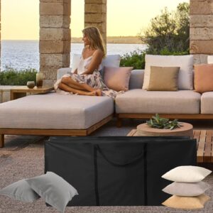 Outdoor Patio Cushion Storage Bags 68Inch Waterproof Extra Large Patio Furniture Cover Cushion Storage Bag with Handle and Zipper