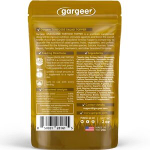 Gargeer 2oz Desert/Grassland Tortoise Food Supplement, Flower Salad Mix Topper. Supercharge Appetite, Health & Immune System. Complete Diet, Rich with Vitamins, Made in The USA. Enjoy!