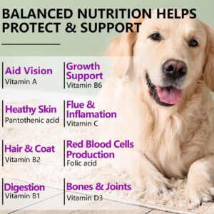 15 in 1 Dog Vitamins Supplements -150PCS-Multifunctional Supplements for Dogs-Glucosamine Chondroitin for Joint Support with Probiotics for Gut & Immune Health and Skin & Heart Health