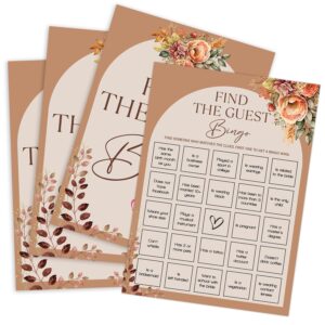 find the guest bingo bridal shower games,rustic orange flower bridal shower game cards,bridal shower games 30 guests,bachelorette party games,wedding games,engagement party game,shower decoration(1)