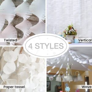 PartyWoo Crepe Paper Streamers 4 Rolls 328ft, Pack of Crepe Paper Perl White Streamers Decorations, Crepe Paper for Birthday Decorations, Party Decorations, Wedding Decorations (1.8 in x 82 Ft/Roll)