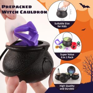 Halloween Party Favor for Kids, 24 Pack Prefilled Small Plastic Witch Cauldron Halloween Miniatures Novelty Toy in Bulk, Halloween Trick or Treat Toys Prizes Rewards Gifts Miniatures for Kids